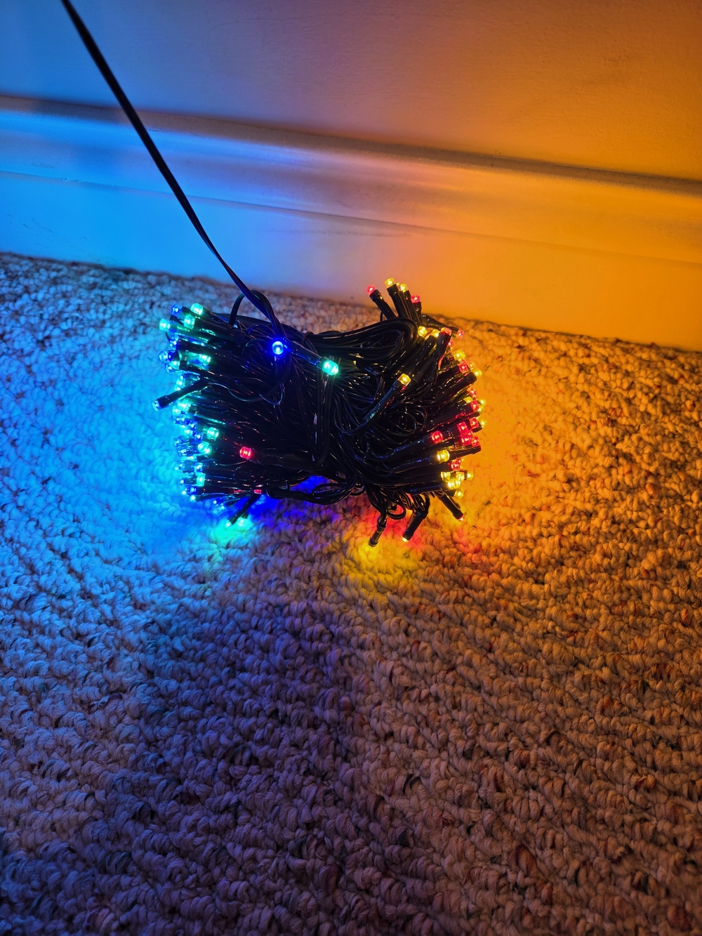 Multicolor Holiday LED String Lights - Black Wire